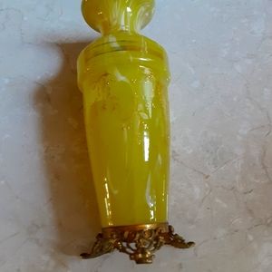 Harrach Glass Vintage Czech, Hand Painted Vase